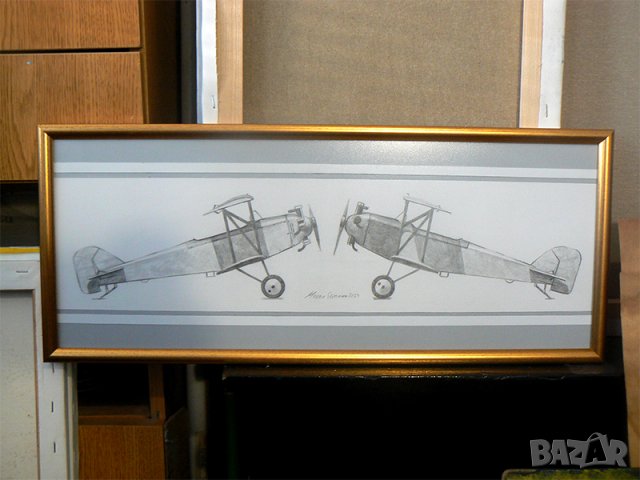 Рисунка с български самолети ДАР-1 и ДАР-1А . Худ.  Мартин Гергински ., снимка 1 - Картини - 39931212
