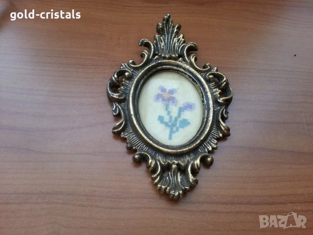 Гоблен в барокова рамка месинг бронз , снимка 1 - Антикварни и старинни предмети - 33559157