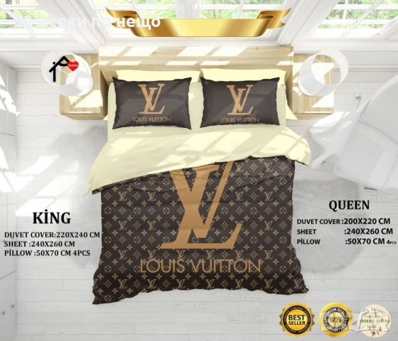 Louis Vuitton Спален Комплект Луис Витон - Налични Различни Цветове Код E648, снимка 6 - Спално бельо - 51479266