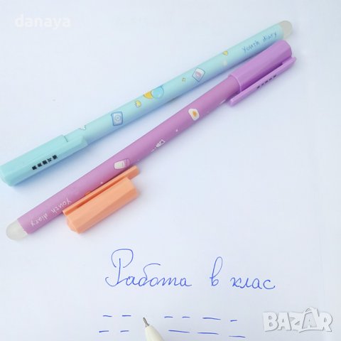 3030 Изтриващ се син химикал с гума, с принт на детски мотиви, снимка 2 - Ученически пособия, канцеларски материали - 37810173