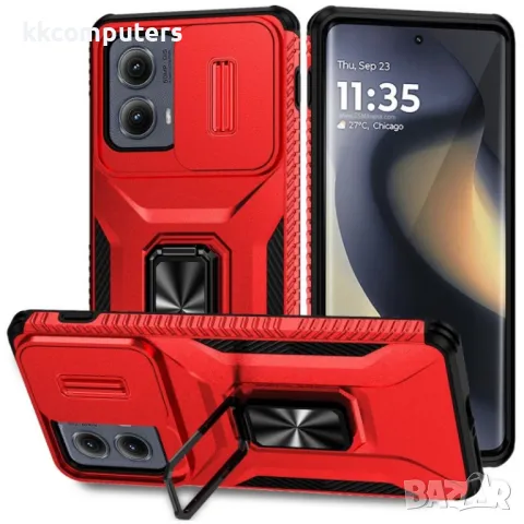 Motorola Edge (2024) 5G Удароустойчив Ring Holder/Lens Protector Калъф и Протектор, снимка 2 - Калъфи, кейсове - 49920428