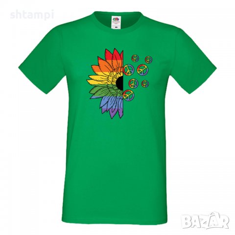 Мъжка тениска Pride Sunflower Peace multicolor Прайд,Празник.Повод,Изненада, снимка 5 - Тениски - 37105106