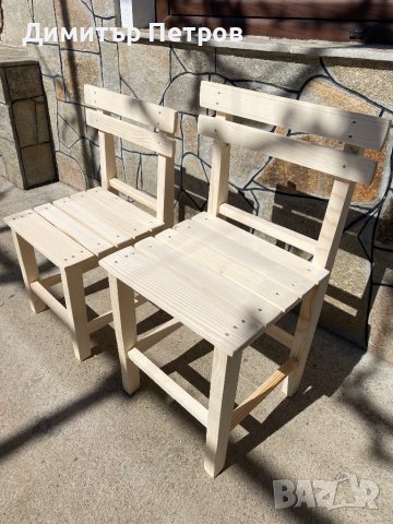 Дървено столче от чам, снимка 2 - Столове - 40057555