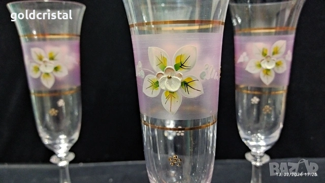 кристални чаши Бохемия Чехословакия , снимка 9 - Антикварни и старинни предмети - 27890289