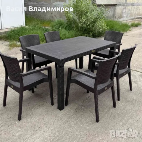Градински комплект LUX маса с 6 стола, снимка 1