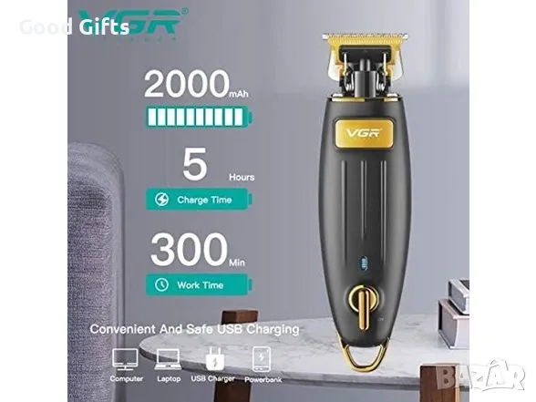 Машинка за подстригване VGR V-192 – 2000mAh, до 300 мин. работа, 6 приставки, снимка 2 - Машинки за подстригване - 50387947