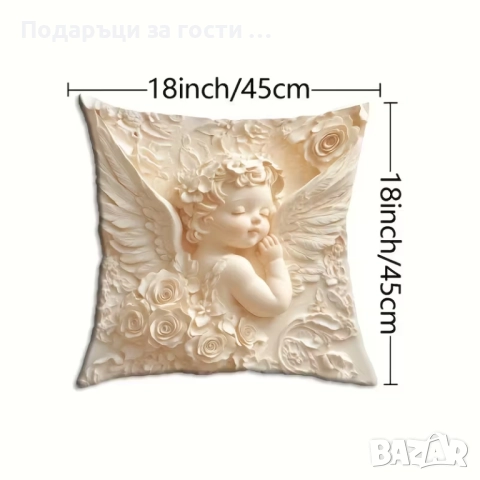 Калъфка за възглавница с Ангел за подарк на Новородено, снимка 2 - Декорация - 52573108