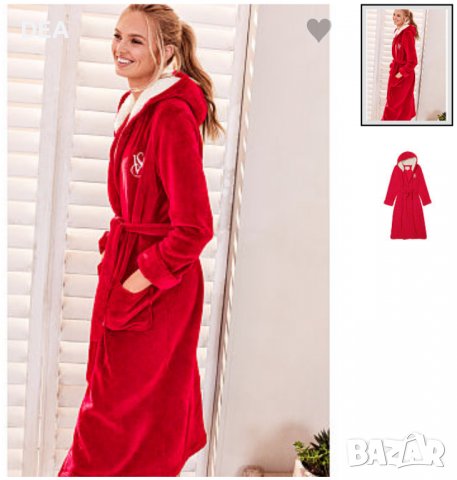 Червен дълъг халат victoria's secret М-80 evro Нов, снимка 7 - Нощници - 39566187
