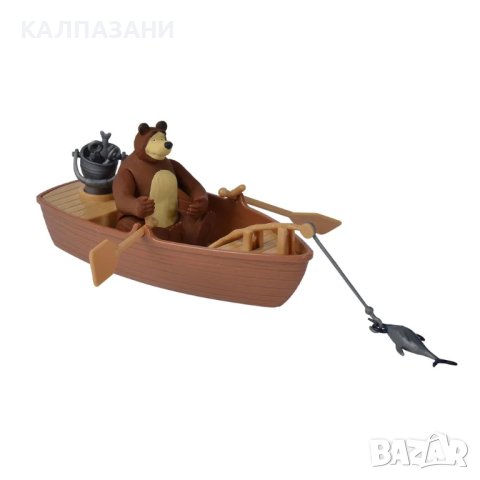Маша и Mечока Игрален комплект Мечока с лодка 109306102, снимка 2 - Фигурки - 43199950