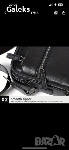 Топ*Луксозна,елегантна  бутикова мъжка кожена чантичка /Черна естест. кожа!, снимка 18 - Чанти - 50959568