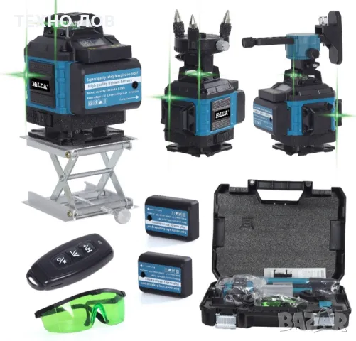 Лазарен нивелир 16 линии 4D 2 г. Гаранция 2 батерии пълен комплект + тринога

, снимка 6 - Измервателни инструменти - 49647372