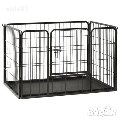 vidaXL Заграждение за малко кученце, стомана, 91,5x59x61 см(SKU:170575