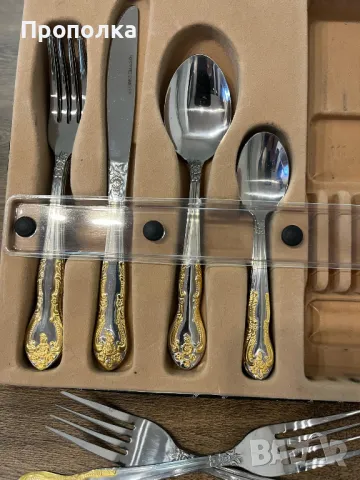 К-т прибори барокови орнаменти за шест души, неупотребявани -24бр., снимка 4 - Прибори за хранене, готвене и сервиране - 49514156