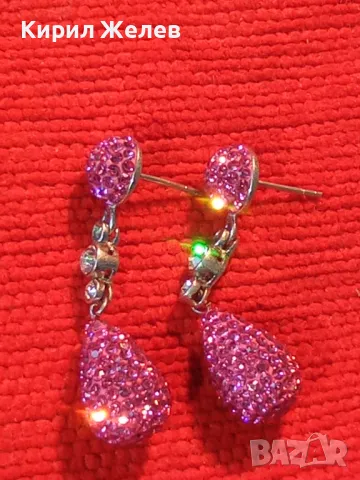 ЕЛЕГАНТНИ СКЪПОЦЕННИ СРЕБЪРНИ ОБЕЦИ РОДИРАНО СРЕБРО 925 с ЦВЕТНИ КАМЪНИ / ЦИРКОНИ 49282, снимка 13 - Обеци - 49876618