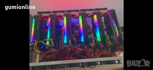 Mining RIG 8 броя карти ATI RADEON RX 6600XT 8БРОЯ – 400 mh/s – 4800 лева, снимка 8 - Работни компютри - 32753976