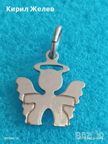 Сребърна висулка АНГЕЛЧЕ красив стилен дизайн 33196, снимка 3 - Колиета, медальони, синджири - 52623689