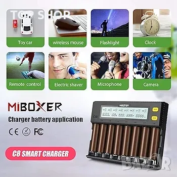 MiBOXER 18650 Зарядно устройство за батерии, 8-отсечно интелигентно зарядно устройство, снимка 2 - Друга електроника - 48737158