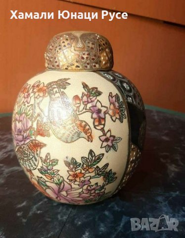 Антика старинна ваза SATSUMA изцяло ръчна израбатка  