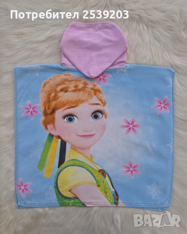 Детско пончо за плаж Елза и Ана , снимка 3 - За банята - 51305030