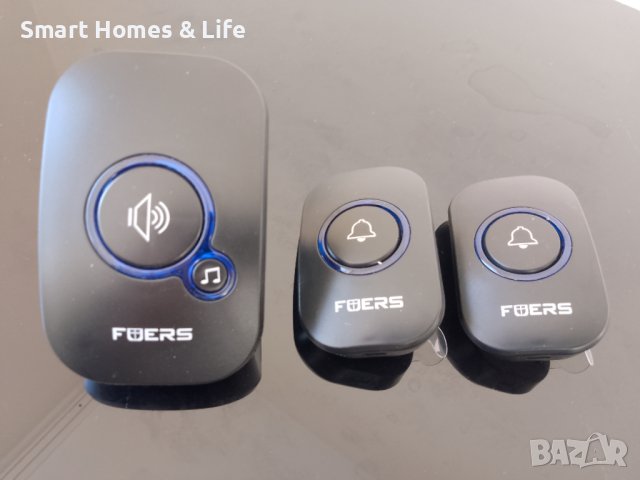 Безжичен, водоустойчив, смарт домашен звънец Fuers LED 1+2, Мелодии за Добре дошли!, снимка 2 - Други - 43696019