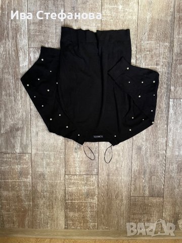 Wow 🤩 Черен  пуловер блуза  Zara овърсайз размер  с декорация перли, снимка 10 - Блузи с дълъг ръкав и пуловери - 43712131
