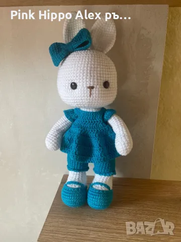 Плетена играчка зайче амигуруми , снимка 5 - Плюшени играчки - 43713003