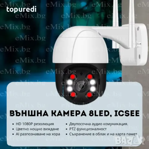 ВЪНШНА КАМЕРА 8LED, ICSEE, снимка 1