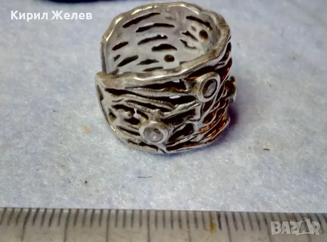 ШИКОЗЕН АЖУРЕН РЕГУЛИРУЕМ СКЪПОЦЕНЕН СРЕБЪРЕН ПРЪСТЕН СРЕБРО 925 с ФАСЕТИРАНИ БЛЕСТЯЩИ ЦИРКОНИ 49936, снимка 3 - Пръстени - 49294785