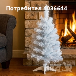 Елегантна елха в бял и син цвят 60 см – Стилна празнична декорация, снимка 4 - Декорация за дома - 52446260