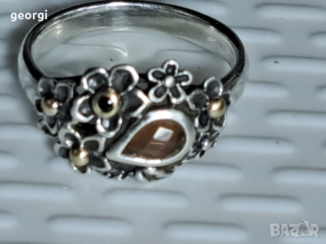 пръстен Pandora с лунен камък и злато , снимка 10 - Пръстени - 51160386