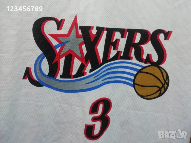 PHILADELPHIA SIXERS IVERSON CHAMPION NBA ОРИГИНАЛЕН ПОТНИК РАЗМЕР М , снимка 5 - Спортни дрехи, екипи - 50911275