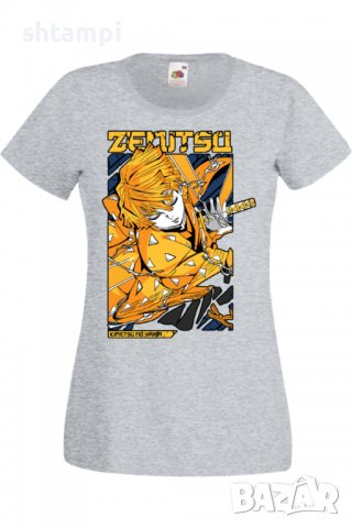 Дамска тениска Demon Slayer Zenitsu Agatsuma,Анимация,игра,Празник,Повод., снимка 5 - Тениски - 38058777