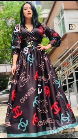 дълги рокли тип риза versace valentino garavani christian dior dolce gabbana louis vuitton , снимка 13 - Рокли - 50574326