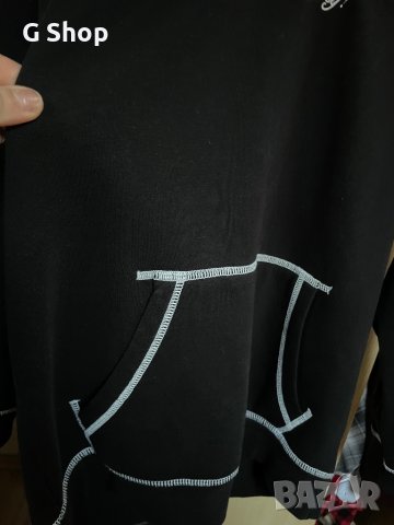 Дамско худи черен суичър с качулка и джобове , снимка 3 - Якета - 43591769