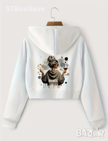 💫 Дамски суичър с цип и качулка – „Драматична“ аниме визия | STBoutique 💫, снимка 5 - Суичъри - 52228151
