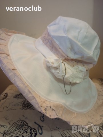 Памучна лятна капела Елеганца бяла, снимка 3 - Шапки - 39782334