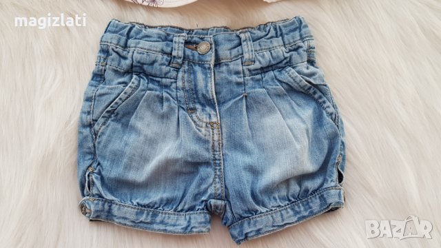 Къси дънкови панталони и туника 3-6 месеца, снимка 3 - Бебешки дънки - 32612836