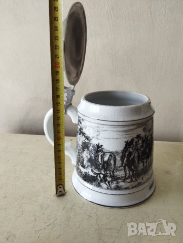 ретро халба за бира с капак, снимка 3 - Други ценни предмети - 42969619