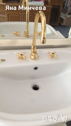 Италиански златен смесител за баня , снимка 3 - Смесители - 32699863