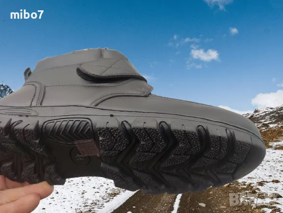 Мъжки зимни боти с лепенка велкро и цип., снимка 5 - Мъжки боти - 48445449