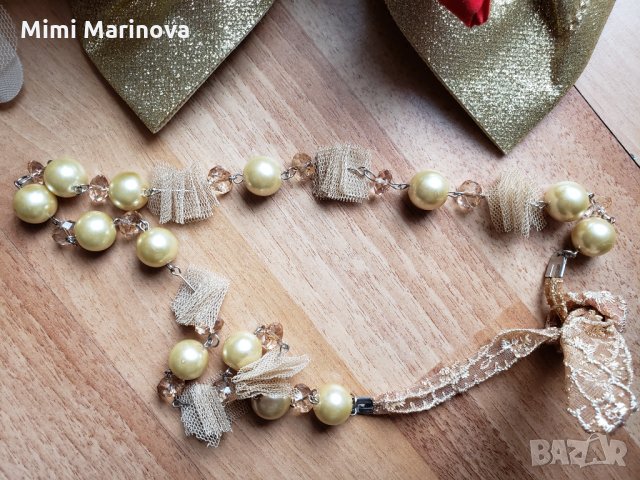 Колие с перлички + подарък, снимка 2 - Колиета, медальони, синджири - 27924190