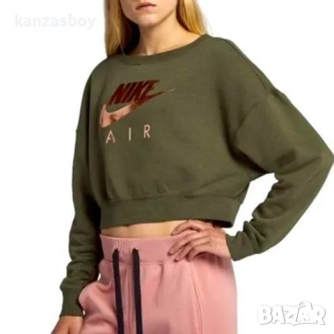 NIKE Air Cropped Zip back Sweatshirt Green - страхотна дамска блуза М