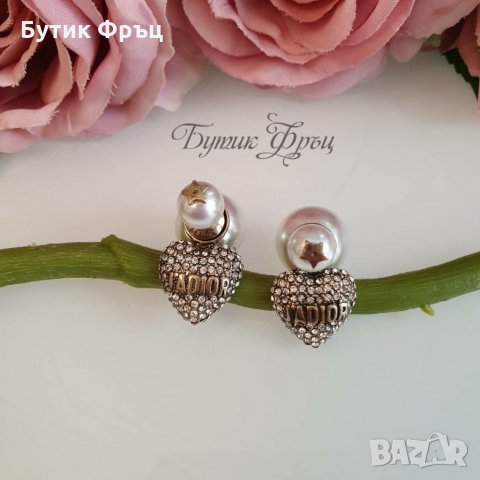Обеци кристали dior, снимка 3 - Обеци - 33270106