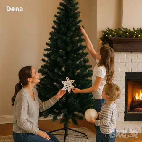 Коледна елха с естествен вид и лесен монтаж - 180см