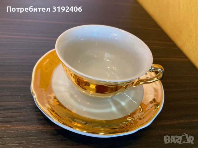 Възхитителен винтидж сервиз за кафе/чай с позлата, перфектно състояние, снимка 7 - Антикварни и старинни предмети - 50642877