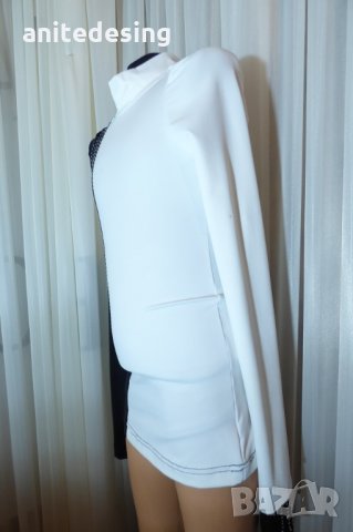 поло за спортни танци-черно и бяло, снимка 2 - Детски ризи - 35228826