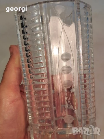 ретро масивна стъклена ваза 26/3, снимка 3 - Вази - 50693594