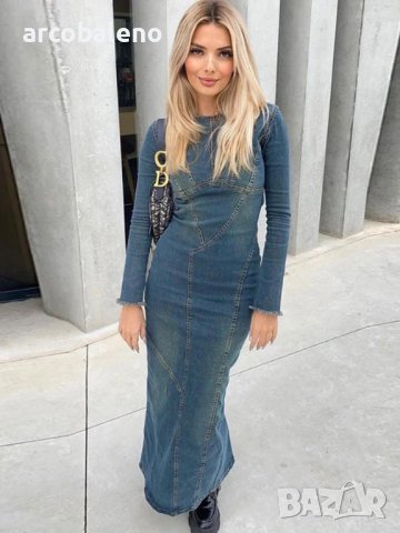 Нова модна дамска ежедневна дънкова рокля, снимка 5 - Рокли - 44052130