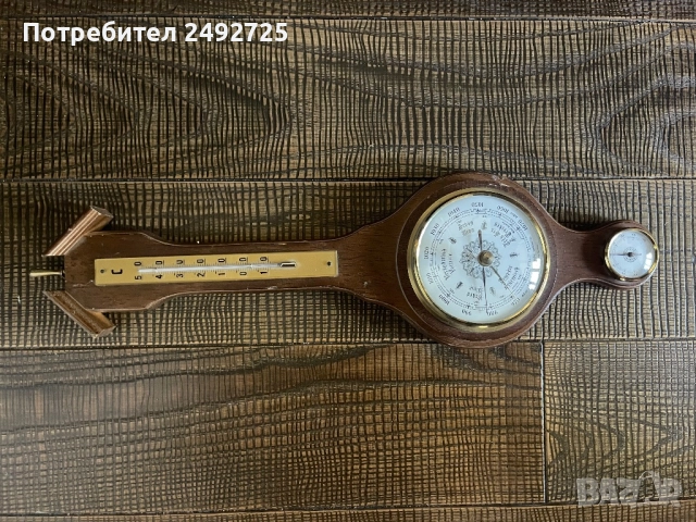Стар уред Барометр термометр гидрометр, снимка 2 - Антикварни и старинни предмети - 39809199
