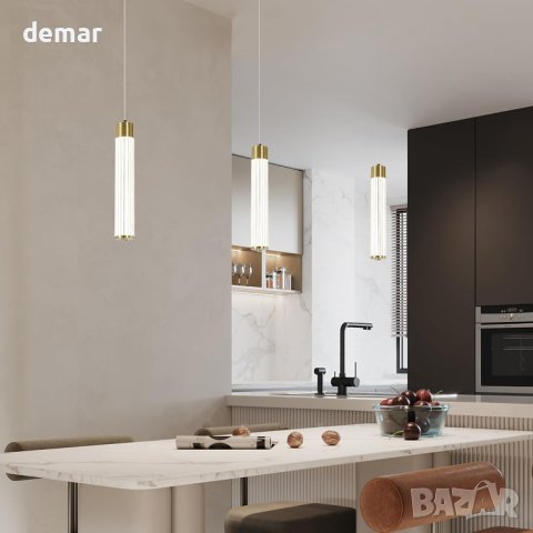 EIDISUNY, модерен пендел с кристален абажур, LED 14 W 4000k, снимка 5 - Лампи за таван - 43144184